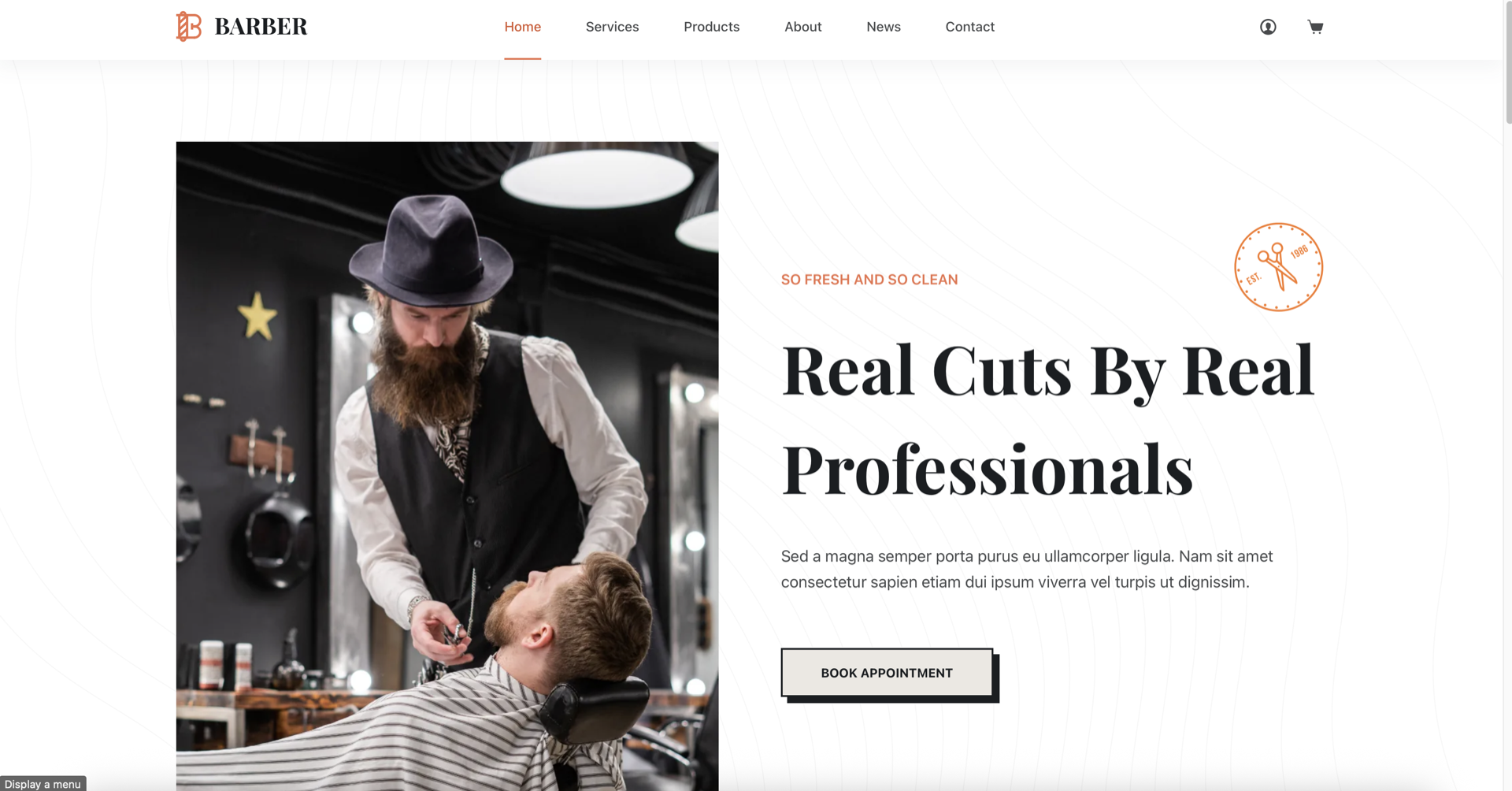 Barbershop website demo template