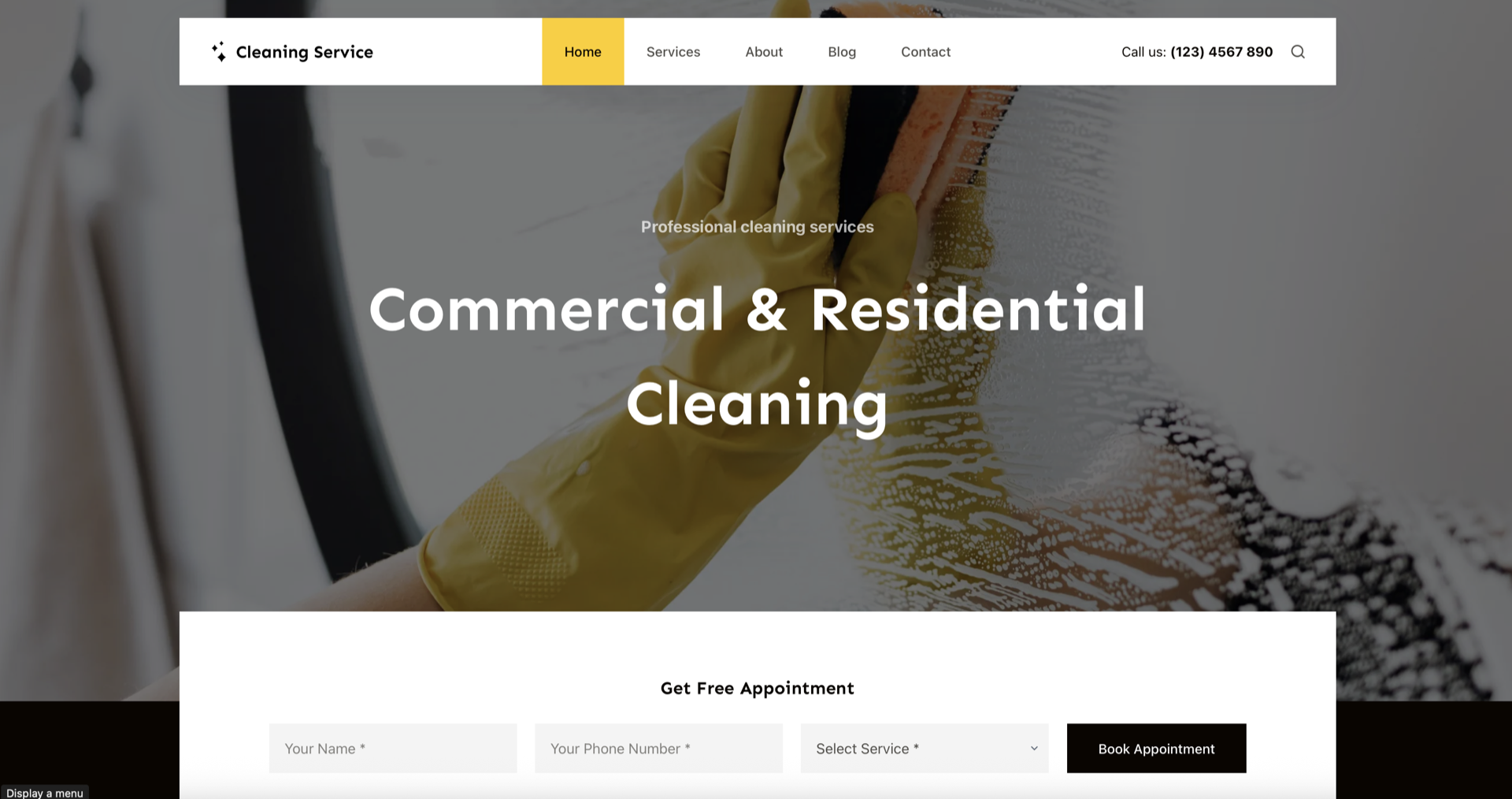 Cleaning service website demo template