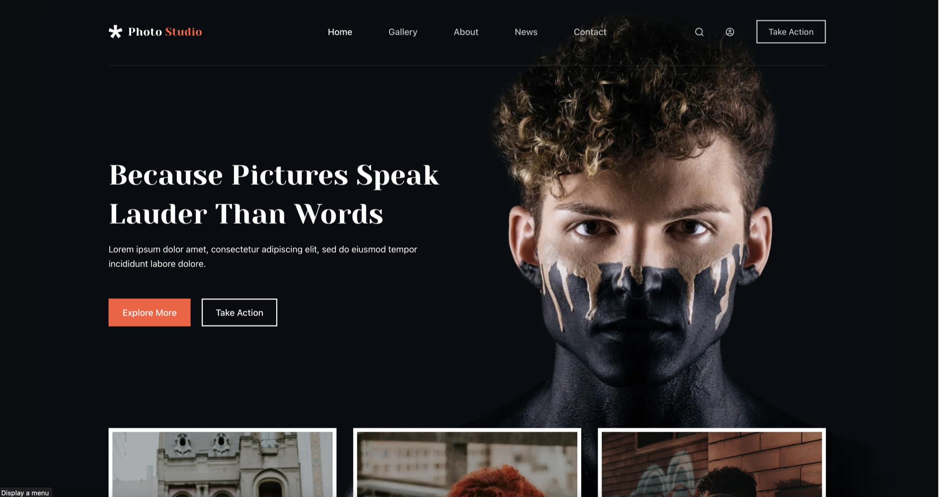 Photography studio website demo template