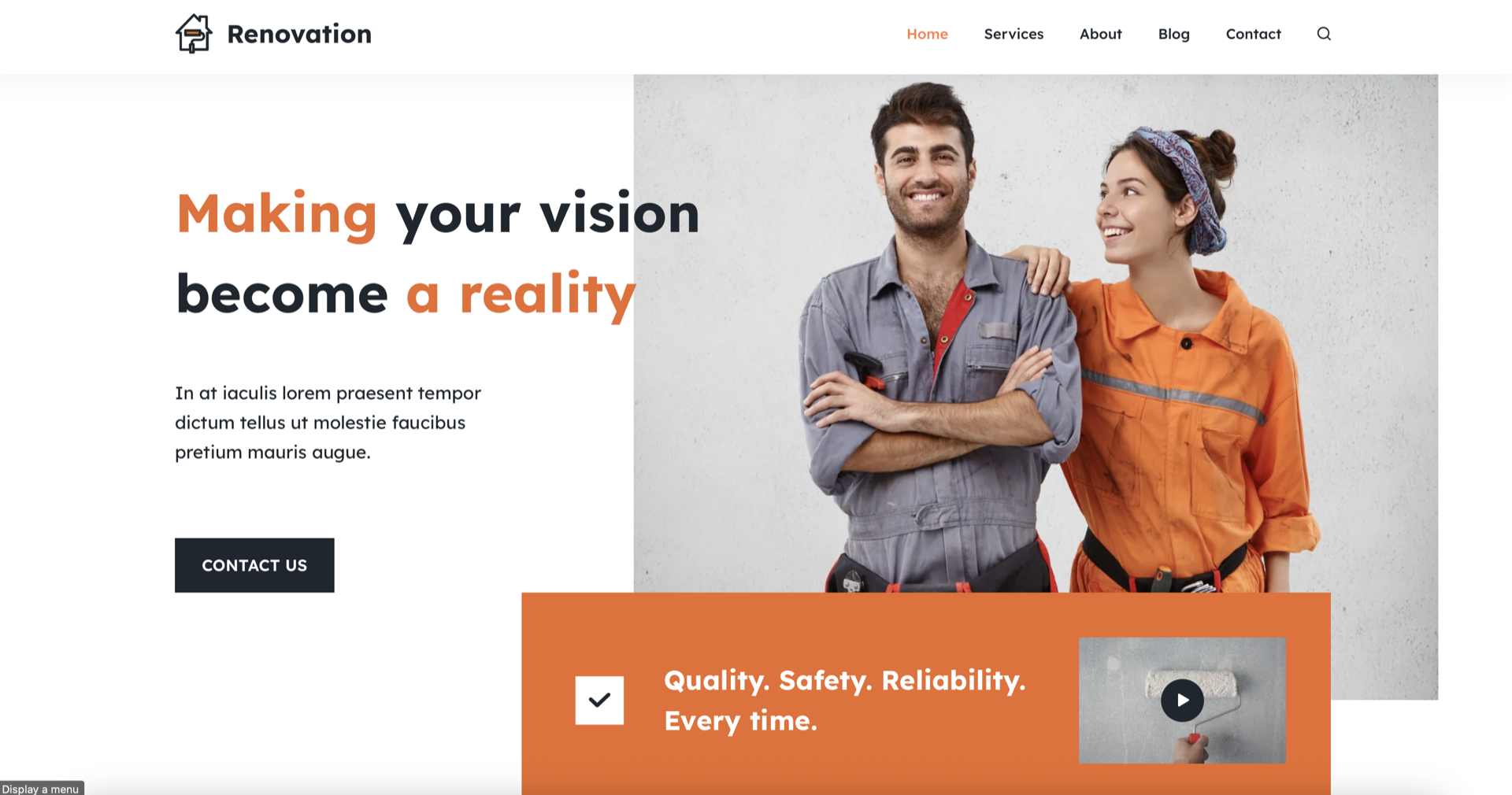 Renovation company website demo template