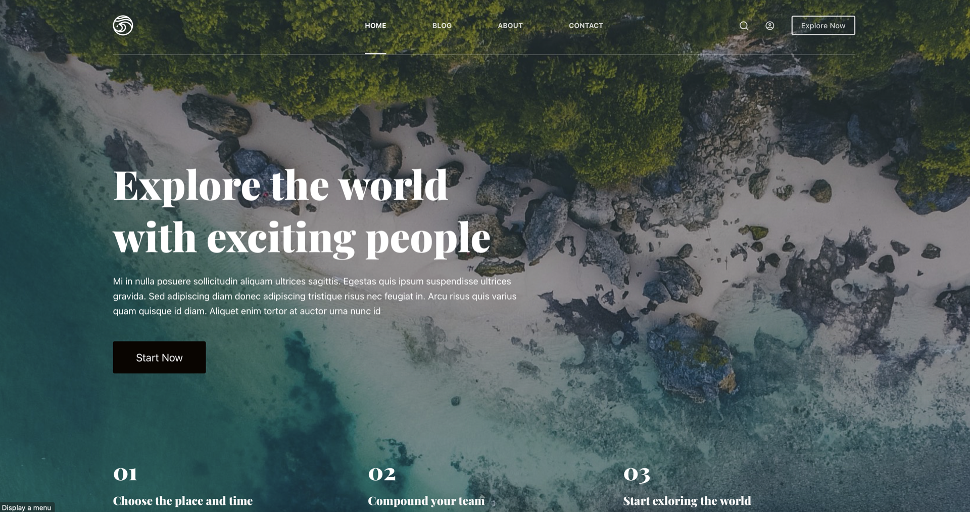 Travel agency website demo template