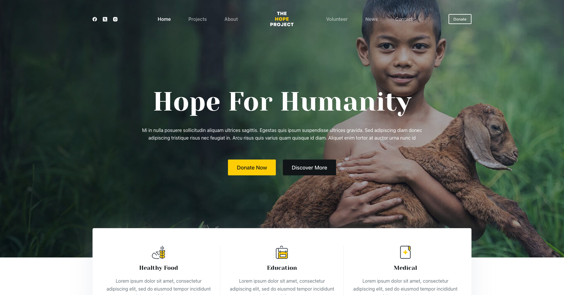 Charity website demo template