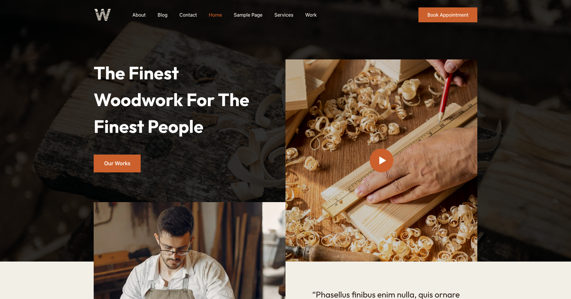 Wood website demo template